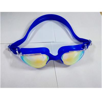 China 2018 Fashionable Wholesale Anti-UV Anti-fog Adult Glasses Fashionable Silicone Swim Goggles Seven Color Reflective Coating Swim for sale