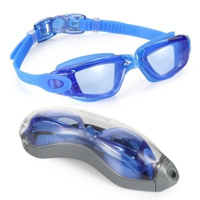 China OEM Adult Swimming Goggles Silicone Anti-fog One Piece Lens Frame PC Plating Swim Goggles for sale