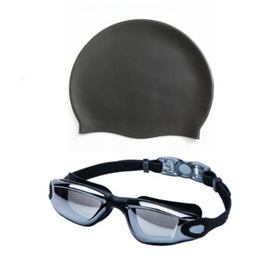 China Convenient swim caps and goggles nose clip swimming goggles set swim caps and glasses for sale