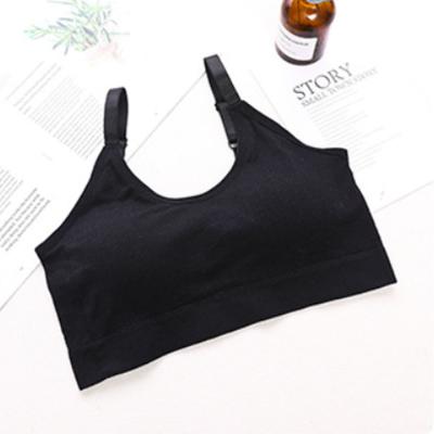 China Seamless No Steel Ring Shockproof Sports Bra Workout With Chest Pad Adjustable Strap Vest Wrapped Chest Women's Yoga Underwear for sale