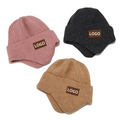 China Wholesale 2022 Custom Character Earflap Hats For Man Women Fashion Winter Fluffy Knit Beanie Slouchy Hat High Quality Warm Hats for sale