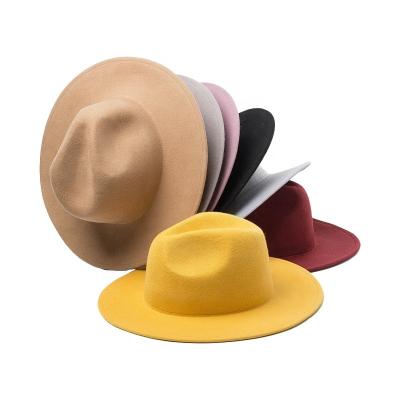 China Wholesale Custom 2022 Australian Multicolor Wool Character Fashion 100% Wide Flat Steep Brim Hard Felt Hat Fedora Hats For Women Men for sale