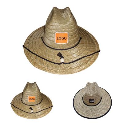 China Lifeguard Beach Sombrero Straw Beach Hat Customized Lifeguard Straw Hat Mens Womens Wholesale Striped Manufacturer for sale