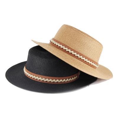 China 2022 Good Quality Crossed Out Casual Straw Hat For Women Lady Resort Holiday Daily Life Sunscreen Beach Straw Hats For Women And Men for sale