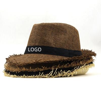 China 2022 Hot Sale High Quality Hand Striped - Woven Straw Hat Paper Grass Sunscreen Jazz Crimp Hats For Women Men for sale