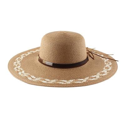 China 2022 Manufacturers Wholesale Custom Fashionable Summer Straw Hat Wide Barred Brim For Women Summer Beach Sunscreen Outdoor Sun Hat for sale