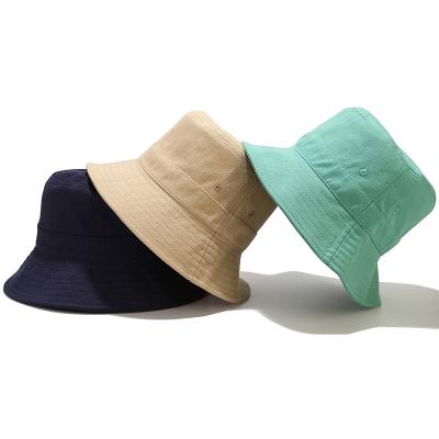 China Wholesale Custom Picture Style Solid Color Cotton Fisherman Bucket Hat 2022 New For Women Men Unisex Travel Outdoor Hat for sale