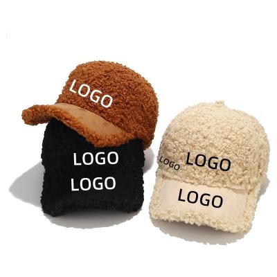 China 6-Panel Hat 2022 Wholesale Custom Lambswool Sport Caps Hat Solid Color Promotional Baseball Hats For Women Man for sale