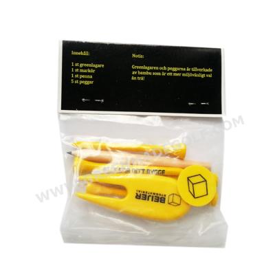 China Velvet Paper Header Card Packing with Colorful Golf Tee + Digging Tool + Marker + Ball Pencil for sale