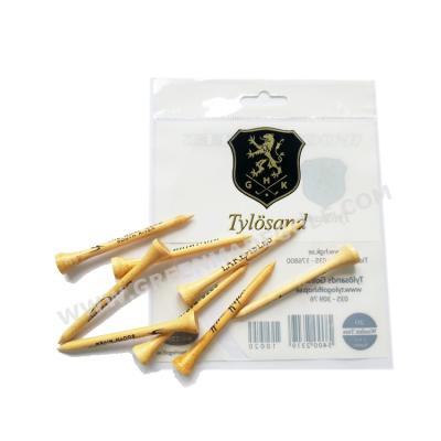 China BAMBOO custom logo printed bamboo golf tees, wooden bamboo golf tee gift for sale