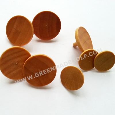 China Wood Size Golf Ball Wooden Markers Manufacturers Wooden Dime Golf Tee Marker for sale