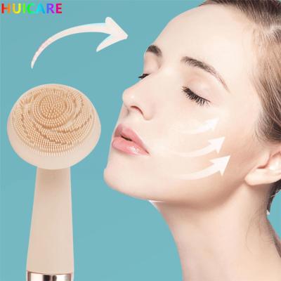 China Soft Facial DEEP CLEANSING Cleansing Massager Exfoliating Electric Waterproof Silicone Facial Cleaning Scrub Brush for sale