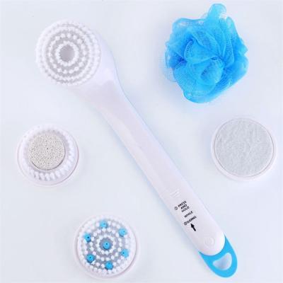 China EXFOLIATING Face Body Handle Long Back Massage Cleansing Shampoo 5 in 1 Brush Spin Electric Shower Brush for sale