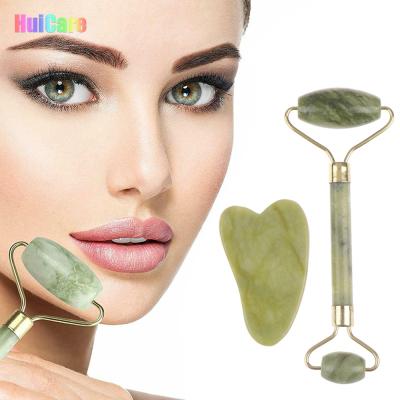 China 2021 Premium 100% Natural Gift Set Crystal Quartz Stone Gua Sha Board Portable Scraping Massager Jade Roller for sale