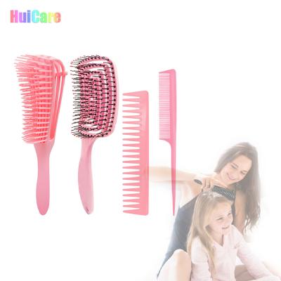 China Hot Selling Amazon Long Hair Detangling Blowing Hair Brush Comb Magic Set Anti-Static Hair Detangle 4 Pieces for sale