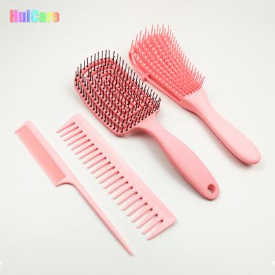 China Long Hair Long Wave Blowing Wet Dry Curly Hair 4 Pieces Bubble Detangling Brush Comb Set Hair Detangle Comb Set for sale