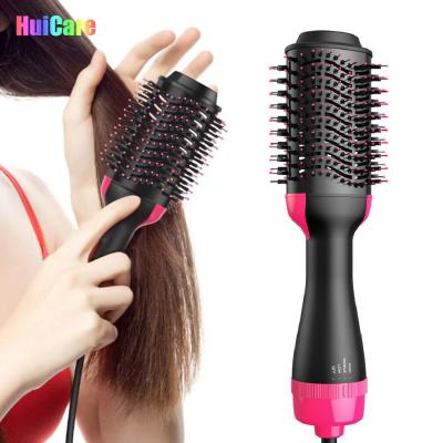 China Ionic 4 in 1 Hot Air Hair Dryer Comb One-Step Hair Straightener Electric Hot Air Blowing Curling Hair Brush for sale