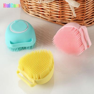 China EXFOLIATE Use in Shower Soft Silicone Liquid Dispenser Scalp Massage Exfoliating Skin Bath Shampoo Cleaning Brush for sale