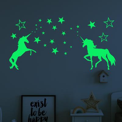 China DIY Eco-Friendly Luminous Stickers Customized Unicorn Night Glow For Dark Star Stickers For Bedroom Walls for sale