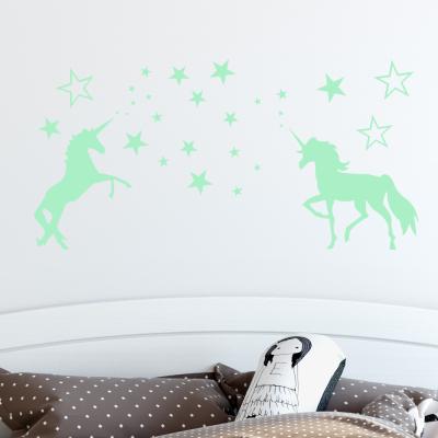 China DIY Custom Luminous Puffy 3D Glow in the Dark Beginnings and Moon Sticker Set Wall Sticker for Room Walls for sale