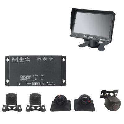 China Waterproof 5CH 1080p hd car dvr camera system 5 camera 360 degree around car camera + 7 inch car monitor for sale