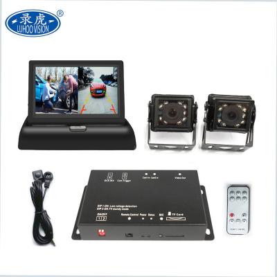 China 12V SD Card Formatting Mini Camera System 2 Channel hd car dvr kit with HD Camera Monitor for sale