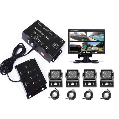 China Video System 4 Channel Camera System 4 Channel Full Round Car Splitter Quad Monitor Car Camera System for sale