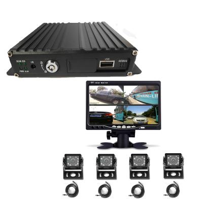 China 4 Channel Mobile DVR Kit For Bus Truck Car Security AHD Car Camera 7 Inch LCD Monitor MDVR Kit ST-504AL for sale