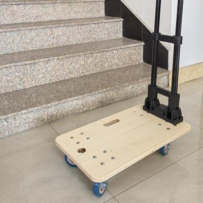 China Tools MOVING Wooden DOLLY Transport FurniturePlatform Trolley MDF Tool Cart Furniture Carrier Pulling Handle for sale