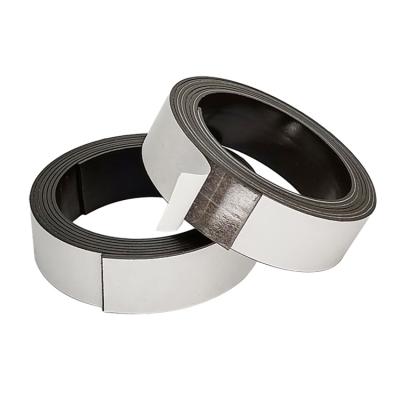 China Heat-Resistant Customized Flexible Rubber Magnet Strip Roll 3m Double Side Adhesive Magnetic Tape for sale