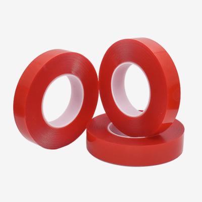 China Heat-Resistant OEM Double Sided Adhesive Transparent Color Red Liner Acrylic Foam Tape for sale