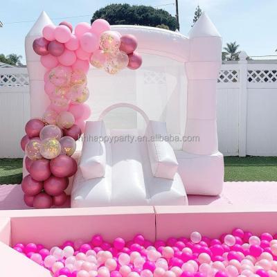 China Mini Inflatable White Bounce House Bouncy Castle Party Rental Small For Kids Toddler Kid for sale