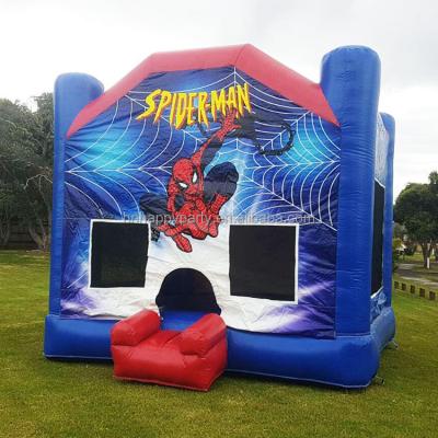 China Commercial bouncy castle rental spiderman house bounce PVC inflatable bouncer house for party rental for sale