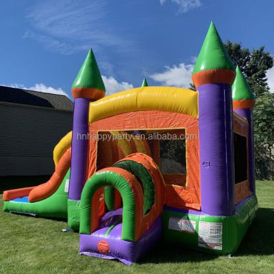 China Commercial Inflatable Bounce House Rental Combo Air Bouncer Moon Jumping Castle With Double Slide for sale