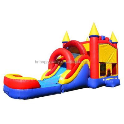 China Large PVC Bounce House Castle Rental Commercial Inflatable Combo Slide With Water Pool for sale