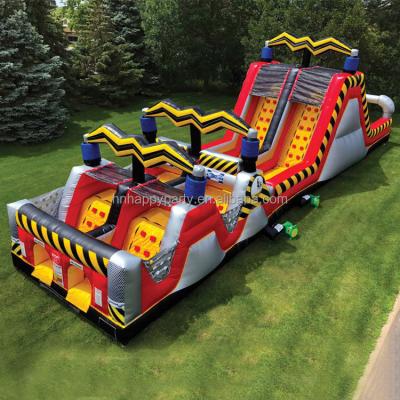 China Events/Birthday Parties/Team Building Corporate Parties/Challenge Red Yellow Black Game Company Events 60ft Backyard Inflatable Obstacle Course For Kids Adult for sale