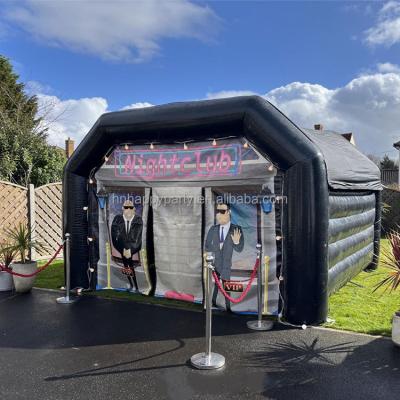 China Waterproof PVC Party House Rental 2 Doors Led Inflatable Night Club Tent For Party for sale