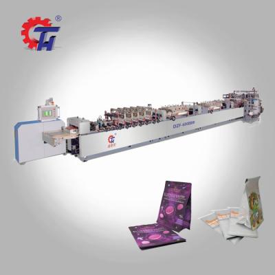 China Food Packaging Making Machine For Flat Bottom Plastic Zipper Self Holding Eight Side Sealing Bag for sale