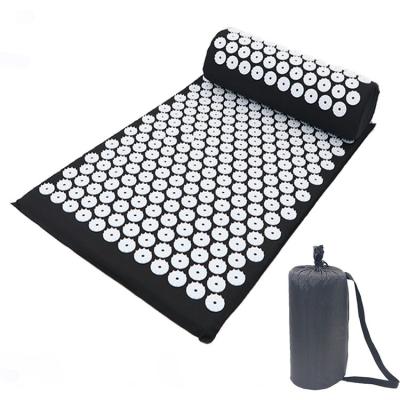 China Hot Sales Eco-friendly Relieve Stress Body Pain Acupressure Mat Yoga Massage Acupressure Mat Back Neck Pillow Set for sale