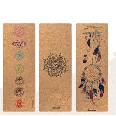 China Natural Tree Cork Yoga Mat Eco Rubber Indoor Sweat-absorbent Yoga Mat for sale