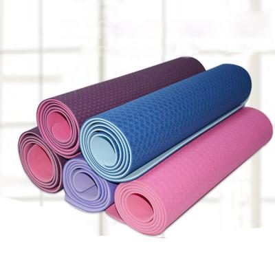 China beginner home Sweat-absorbent fitness thickening lengthened two color non-slip sports yoga mat for sale