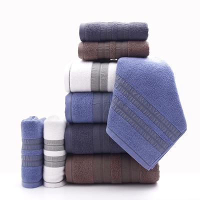 China QUICK DRY Custom Pure Cotton Absorbent Custom Pure Cotton Absorbent Double Section Towel Household Plain Color Face Towel for sale