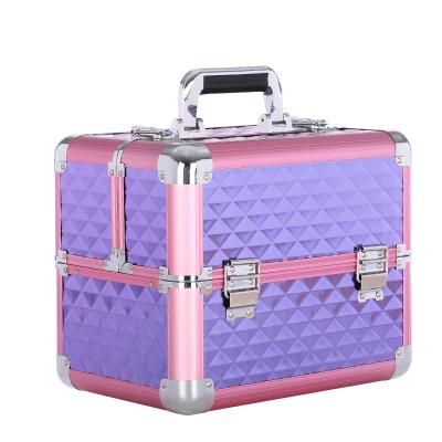 China Fashion Wholesale Manufacturer Professional Cosmetic Case Trolley Beauty Case Makeup Kit Box for sale