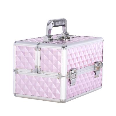 China Fashion Aluminum Beauty Cosmetic Case For Nail Polish Case Storage Makeup Vanity Box for sale