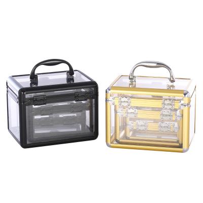 China Professional Portable Fashion Beauty Makeup Train Case Aluminum Alloy Cosmetic Case for sale