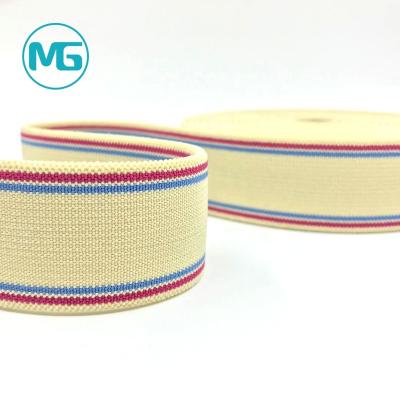 China Strong Elastic Colored Elastic Band 38Mm Polyester High Stretch Multicolor Elastic Band for sale