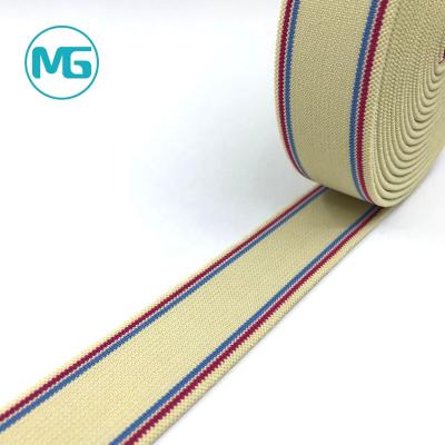 China Custom Elastic High Stretch Elastic Band 38Mm Multicolor Polyester Elastic Band for sale