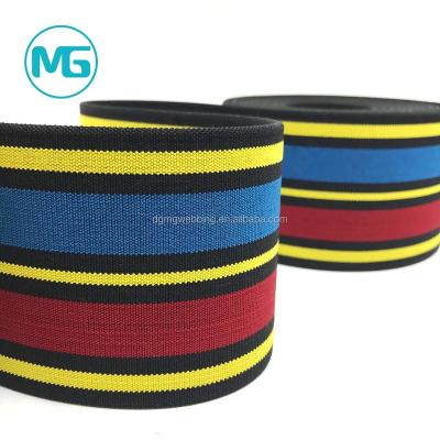 China High Quality Polyester Elastic High Stretch Elastic Band 75Mm Multicolor Elastic Band for sale