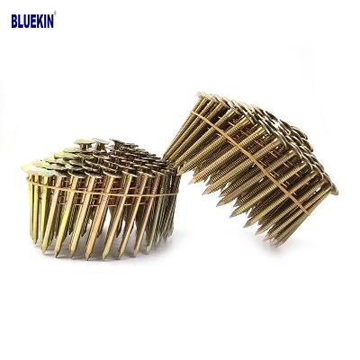 China Flat American Market Coil Roofing Nails 1 1/4 Inch Tall 15 Degree Collated Head Cloth Nails for sale