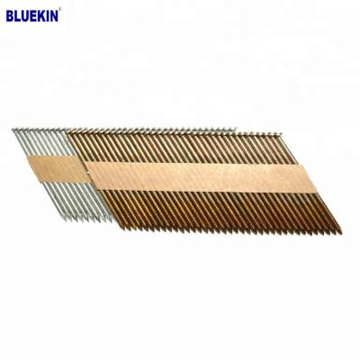 China Flat 21 Degree 3 Inch Plastic Head Strip Paper Sight Nail for sale